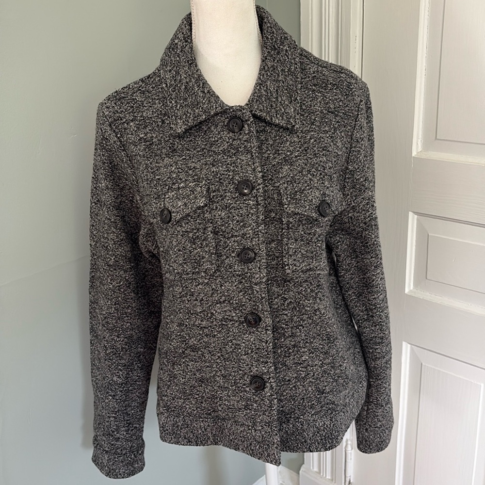 Classic Gray Button-Front Women's Jacket